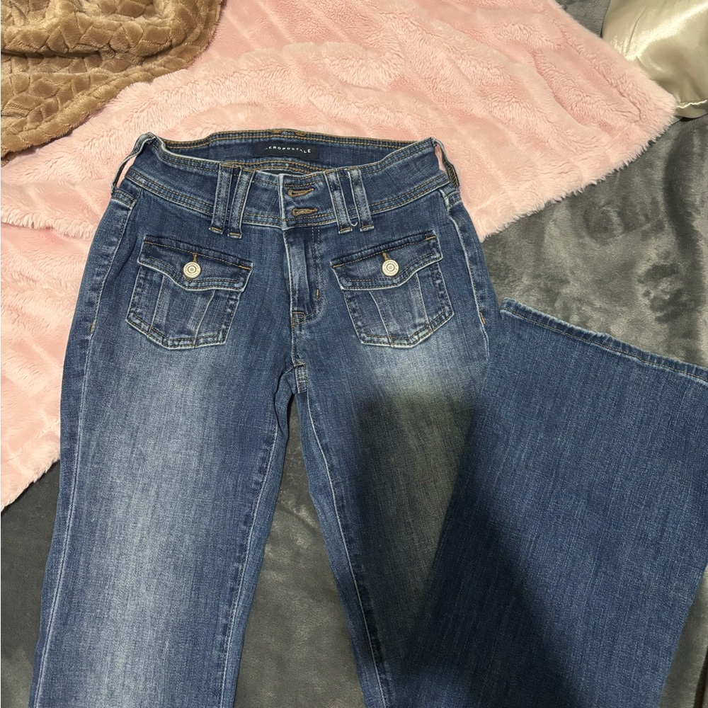 Aeropostale Blue Flare Wide Leg Jeans